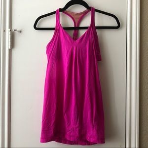 Lululemon Pink tank top bra combo